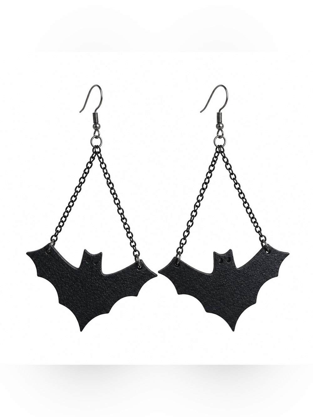 Handmade Black Bat Dangle Earrings